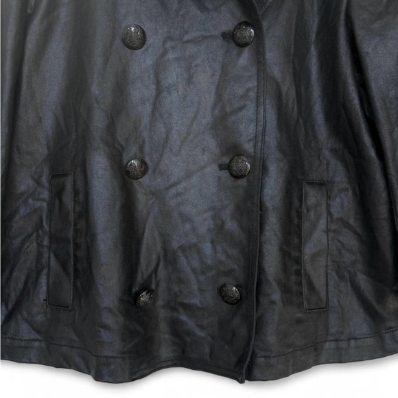 Vintage Ralph Lauren Waxed Cotton Black Jacket Medium Leather‎ Feel Timeless - Picture 3 of 8